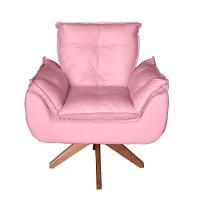 Poltrona/cadeira Decorativa Glamour Opala Com Base Giratória 30cm Em Madeira Rosê - 2