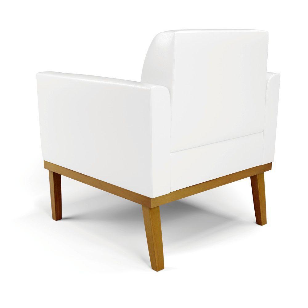 Sofá Namoradeira Com Poltrona Base De Madeira Fixa Castanho Marisa Corano Branco D03 - D?rossi - 8