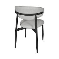 Kit 6 Cadeiras De Jantar Lucy Estrutura Aço Carbono Laminado Preto Com Estofado Linho Cinza - 5