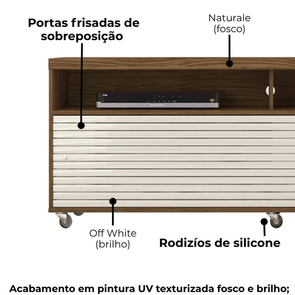Rack Bancada Tv 65 Pol 2p 182 Cm Frizz Madetec Naturale Off White - 5