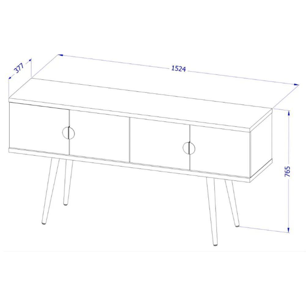 Buffet 4 Portas Abbey Mdf Off White 152cm - 4