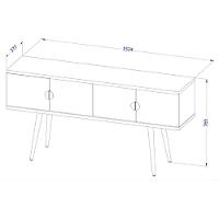 Buffet 4 Portas Abbey Mdf Off White 152cm