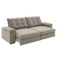 Sofá Retrátil E Reclinável Bipartido 2,50m 4 Lugares Fofão Slim Luizzi Castor - 1