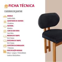 Conjunto Com 2 Cadeiras Madeira Nala Linho Preto/Imbuia Nat. - 4