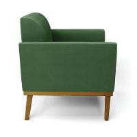 Sofá Namoradeira Base De Madeira Fixa Castanho Marisa Suede D03 - D?rossi Cor Verde - 3