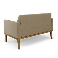 Sofá Namoradeira Base De Madeira Fixa Castanho Marisa Suede Marrom Rato D03 - D?rossi - 2