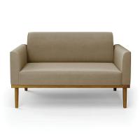 Sofá Namoradeira Base De Madeira Fixa Castanho Marisa Suede Marrom Rato D03 - D?rossi