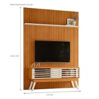 Conjunto Domo New Premium Painel C/ Rack E Rodízios Cinamomo/off-white - 3