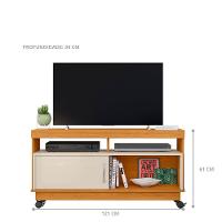 Rack Theo Com Porta Deslizante Cinamomo/off-white - 3