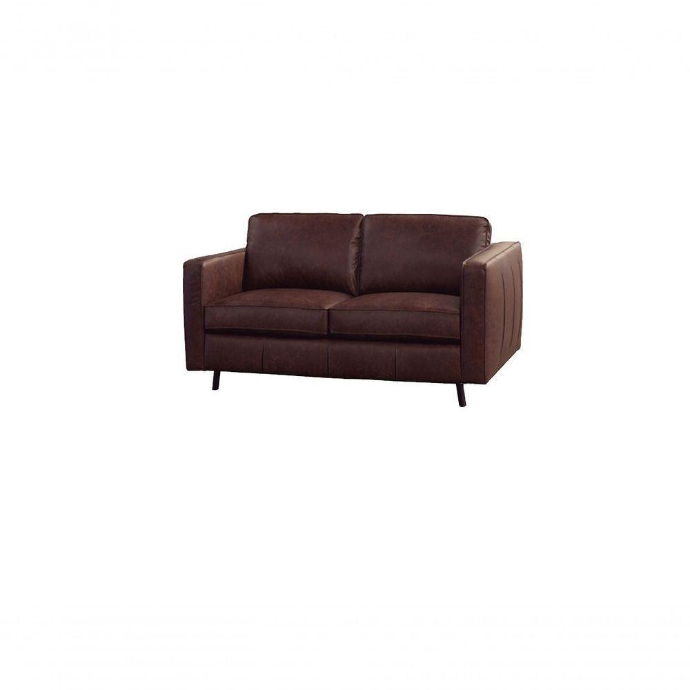 Conjunto Sofá De Couro Guarujá 3 E 2 Lugares Soft Tabaco - Mempra Design - 2