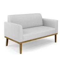 Sofá Namoradeira Com Poltrona Base De Madeira Fixa Castanho Marisa Linho D03 - D?rossi Cor A05 Cinza - 8