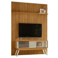 Conjunto Domo New Premium Painel C/ Rack E Rodízios Cumaru/opala - 2