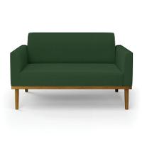 Sofá Namoradeira Base De Madeira Fixa Castanho Marisa Veludo Verde D03 - D?rossi - 3
