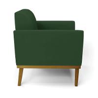 Sofá Namoradeira Base De Madeira Fixa Castanho Marisa Veludo Verde D03 - D?rossi - 6