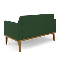 Sofá Namoradeira Base De Madeira Fixa Castanho Marisa Veludo Verde D03 - D?rossi - 7