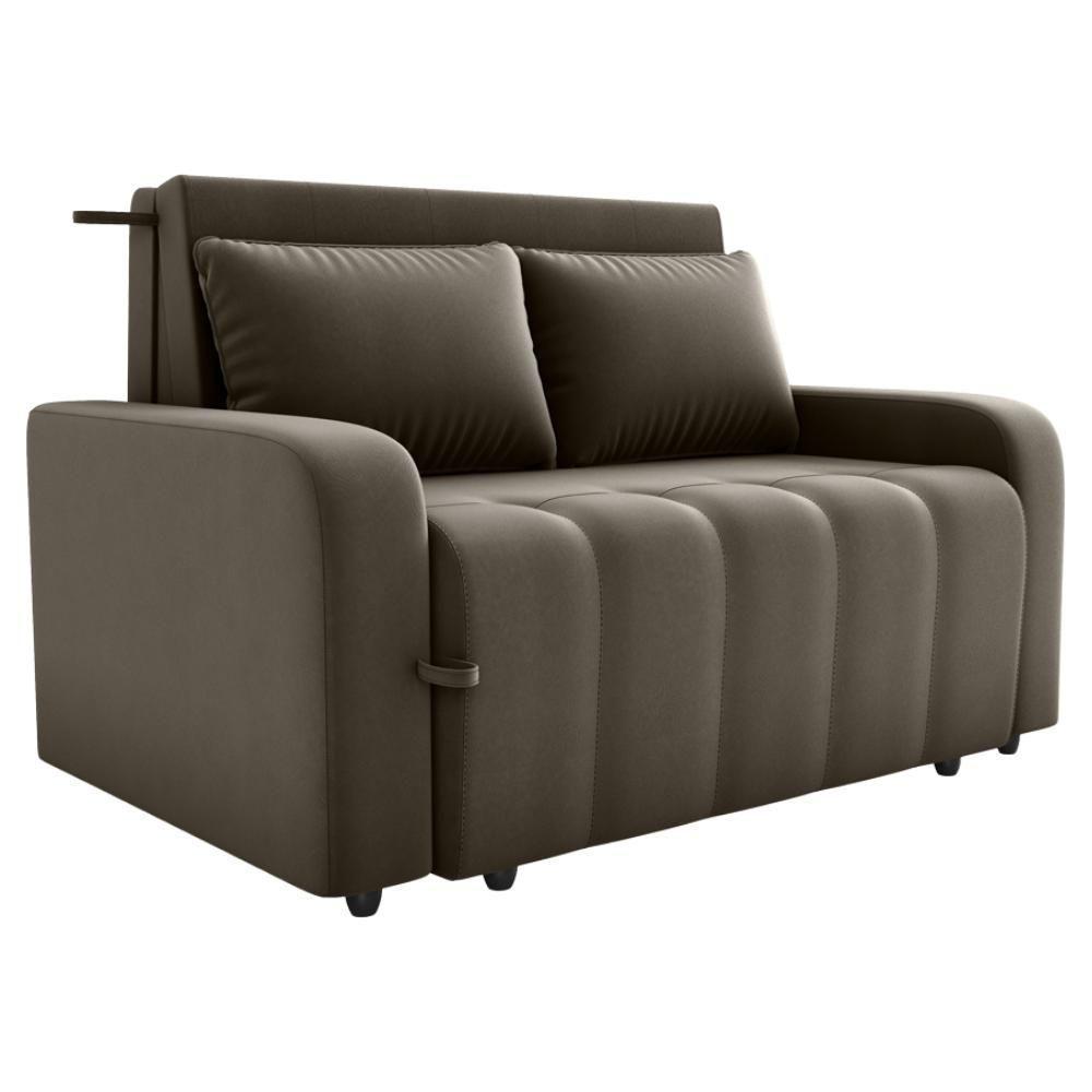 Sofa Cama 2 Lugares 138 Cm Amora Veludo Maserati Milani Store Marrom - 1