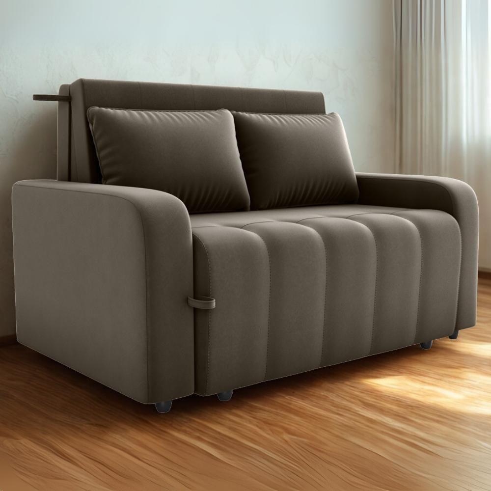 Sofa Cama 2 Lugares 138 Cm Amora Veludo Maserati Milani Store Marrom - 2