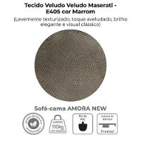 Sofa Cama 2 Lugares 138 Cm Amora Veludo Maserati Milani Store Marrom - 6