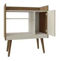 Aparador Cantinho Do Café C/ Porta E Prateleira Para Xícaras E Cafeteira Cinamomo/off White - 2