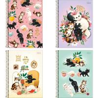 Caderno Espiral Capa Dura Universitário 10 Matérias Purrfect Cat 160 Folhas Tilibra Verde - 2