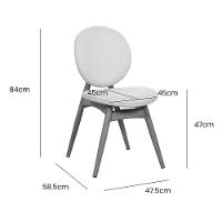 Kit 10 Cadeiras De Jantar Lotus Estrutura Aço Carbono Laminado Natural Com Estofado Linho Cru