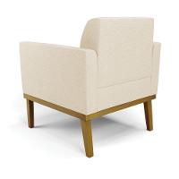 Sofá Namoradeira Com Poltrona Base De Madeira Fixa Castanho Marisa Linho D03 - D?rossi Cor A19 Bege - 2