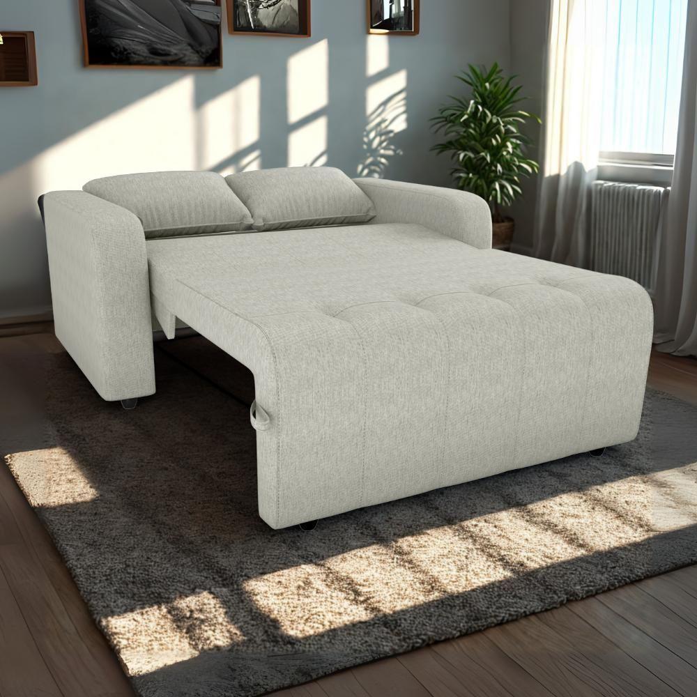 Sofa Cama 2 Lugares 138 Cm Amora Tecido Pompeia G504 Milani Store Bege - 8