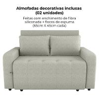 Sofa Cama 2 Lugares 138 Cm Amora Tecido Pompeia G504 Milani Store Bege - 5