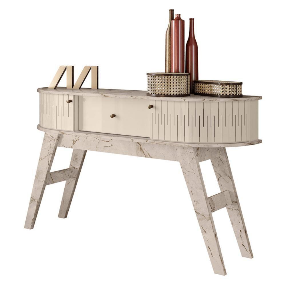 Aparador Turim Com Nichos Calacata/off-white - 3