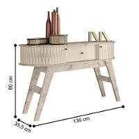 Aparador Turim Com Nichos Calacata/off-white - 2