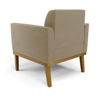 Sofá Namoradeira Com 2 Poltronas Base De Madeira Fixa Castanho Marisa Suede Marrom Rato D03 - D?rossi - 2