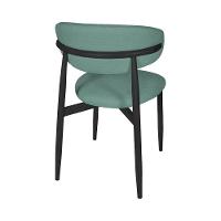 Kit 10 Cadeiras De Jantar Lucy Estrutura Aço Carbono Laminado Preto Com Estofado Linho Verde - 5