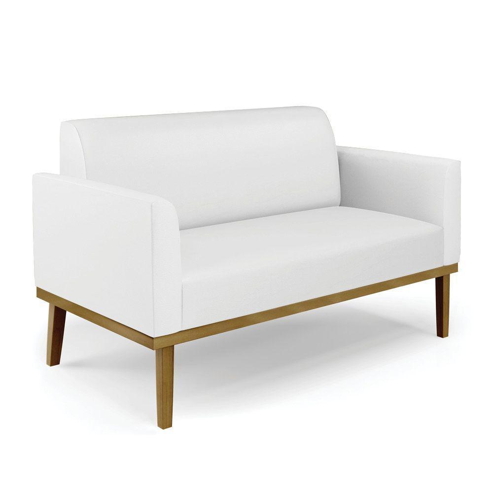 Sofá Namoradeira Com 2 Poltronas Base De Madeira Fixa Castanho Marisa Corino Branco D03 - D?rossi - 8
