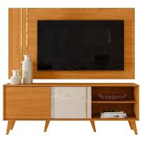 Painel Rack Bancada Tv 60 Pol 160 Cm Cronos Cinamomo Off White Madetec - 1