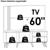 Painel Rack Bancada Tv 60 Pol 160 Cm Cronos Cinamomo Off White Madetec