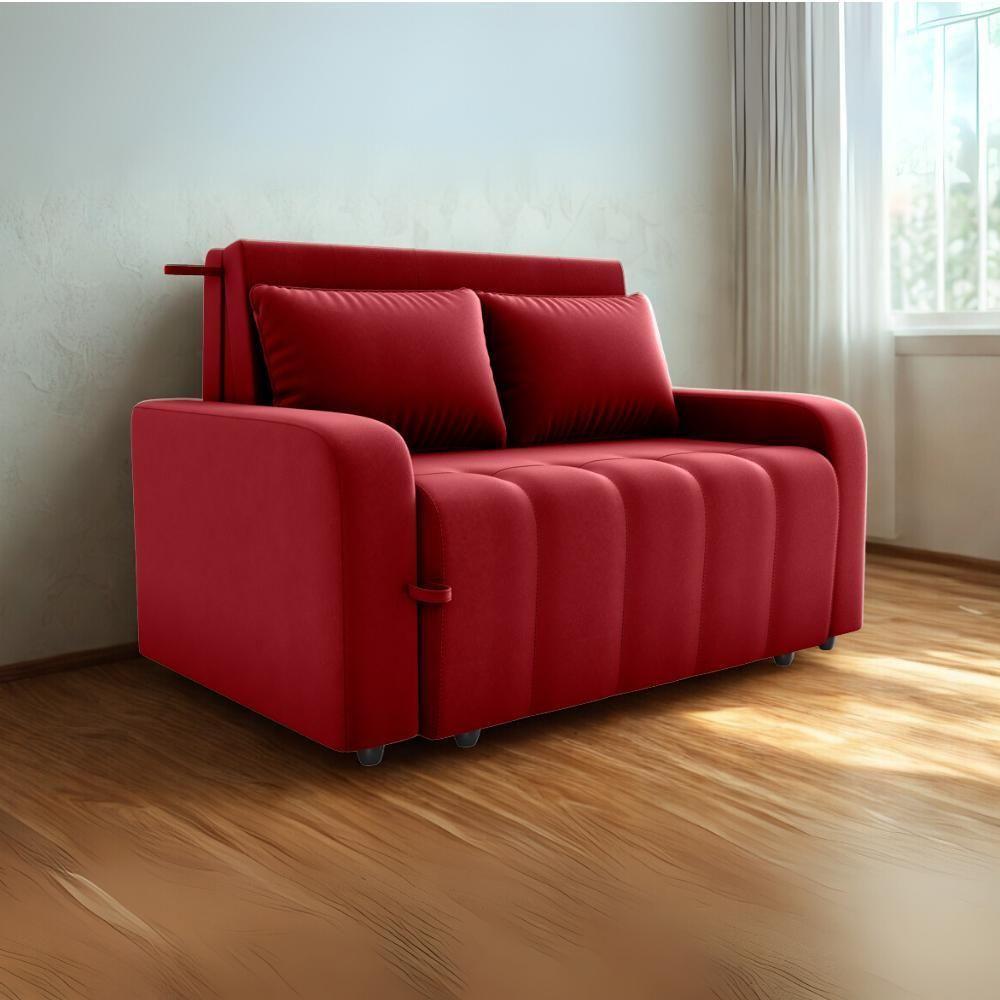 Sofa Cama 2 Lugares 138 Cm Amora Veludo Maserati Milani Store Vermelho - 8