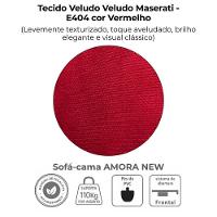 Sofa Cama 2 Lugares 138 Cm Amora Veludo Maserati Milani Store Vermelho - 6