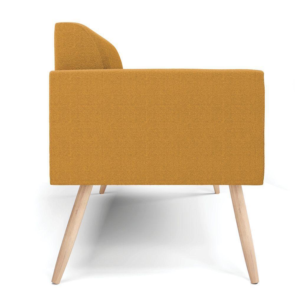 Sofá 2 Lugares Namoradeira Pé Palito Natural Marisa Bouclê Mostarda D03 - D'rossi - 6