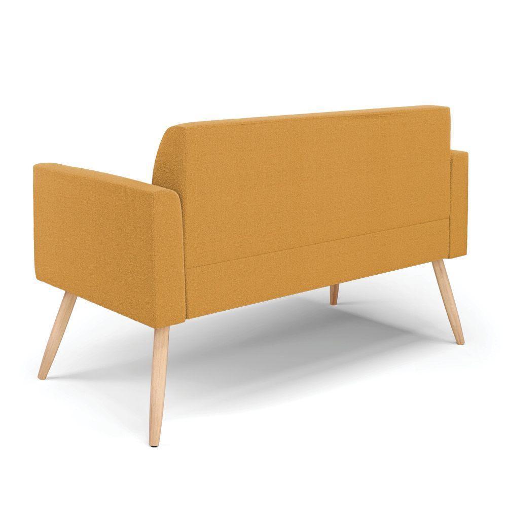 Sofá 2 Lugares Namoradeira Pé Palito Natural Marisa Bouclê Mostarda D03 - D'rossi - 7