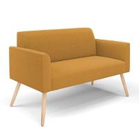 Sofá 2 Lugares Namoradeira Pé Palito Natural Marisa Bouclê Mostarda D03 - D'rossi - 1