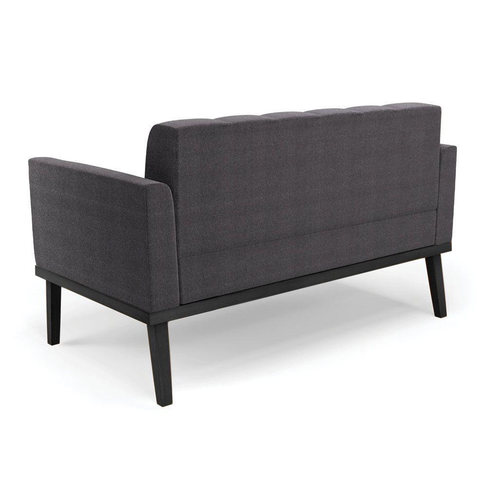 Namoradeira 2 Poltronas Base Madeira Fixa Pto Elisa Bouclê D03 - D?rossi Cor Grafite - 9