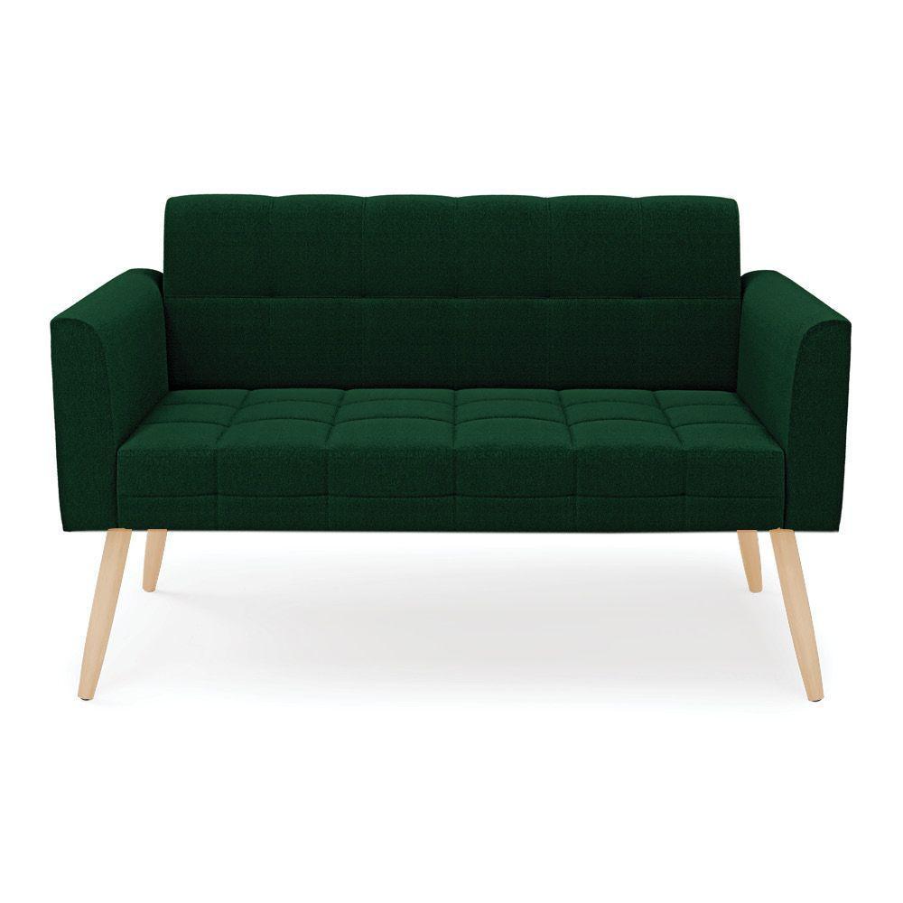 Sofá Namoradeira 2 Lugares Pé Palito Natural Elisa Bouclê D03 - D?rossi Cor Verde - 4