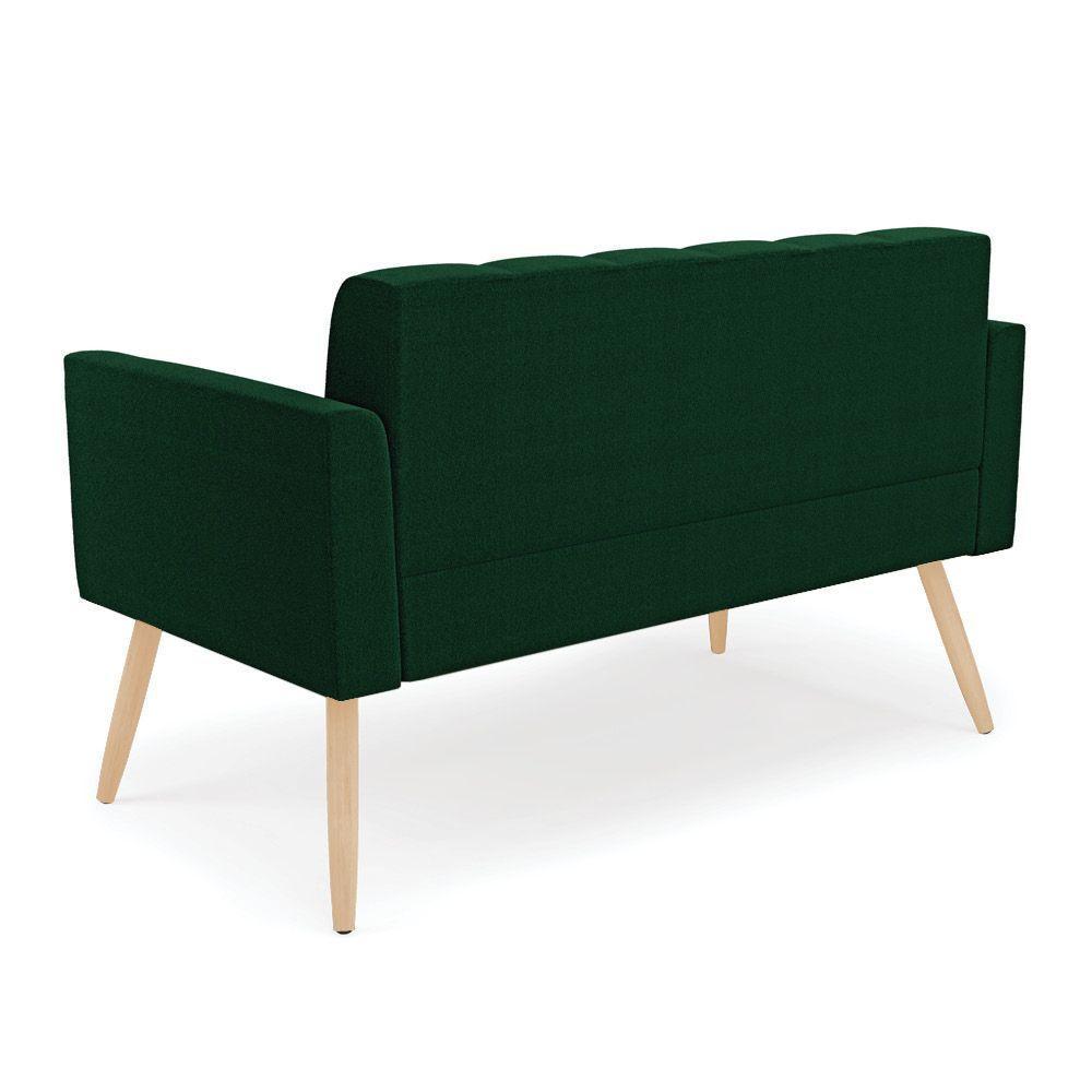 Sofá Namoradeira 2 Lugares Pé Palito Natural Elisa Bouclê D03 - D?rossi Cor Verde - 5