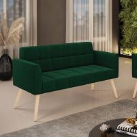 Sofá Namoradeira 2 Lugares Pé Palito Natural Elisa Bouclê D03 - D?rossi Cor Verde - 2