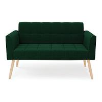 Sofá Namoradeira 2 Lugares Pé Palito Natural Elisa Bouclê D03 - D?rossi Cor Verde