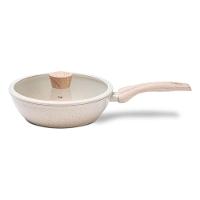Panela Wok Com Tampa 28cm 3,4l Ceramic Life Sirius Fundo De Indução Vanilla Brinox - 1