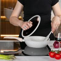 Panela Wok Com Tampa 28cm 3,4l Ceramic Life Sirius Fundo De Indução Vanilla Brinox - 2