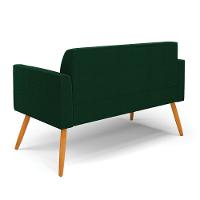 Sofá 2 Lugares Namoradeira Pé Palito Castanho Marisa Bouclê Verde D03 - D'rossi - 7
