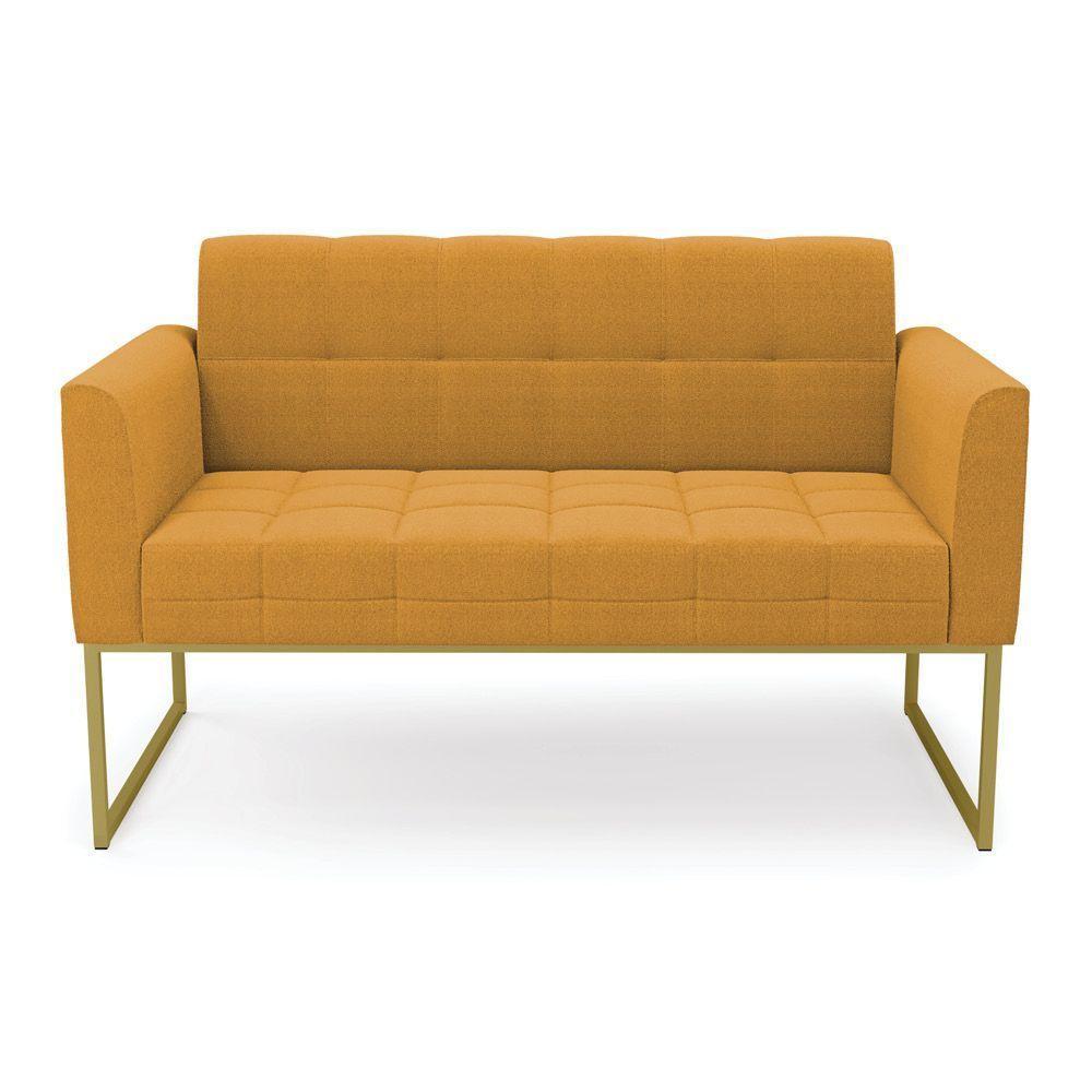 Namoradeira E Poltrona Industrial Dourado Elisa Bouclê D03 - D?rossi Cor Mostarda - 3