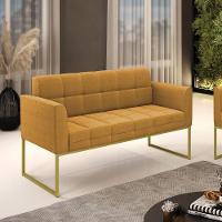 Namoradeira E Poltrona Industrial Dourado Elisa Bouclê D03 - D?rossi Cor Mostarda - 5